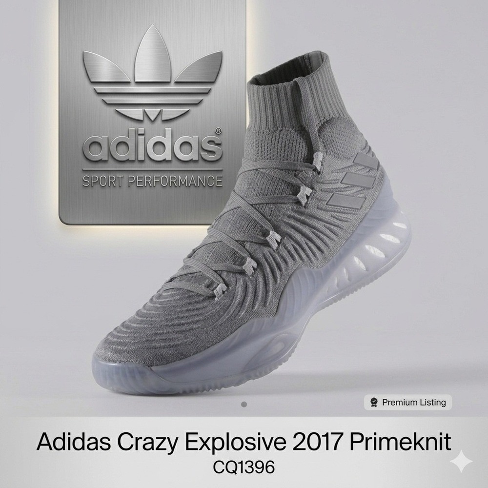 Adidas Crazy Explosive 2017 Primeknit Grey Mens Basketball Shoes CQ1396 Workout